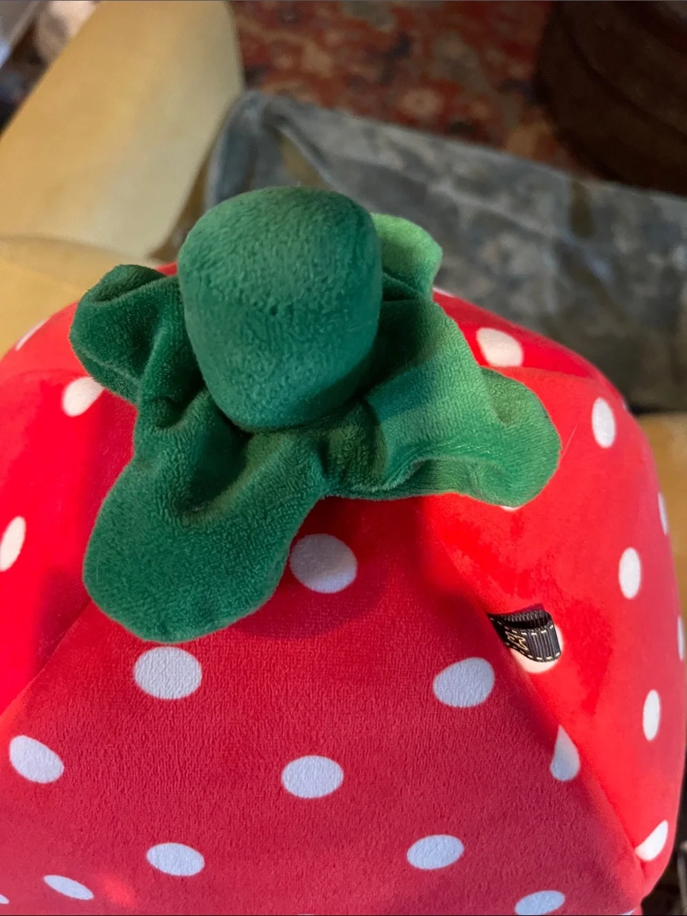 Nandog Plush Strawberry Small Pet Bed in Red and White